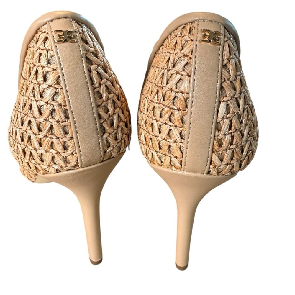 Sam Edelman Hazel Pumps Women's US 9 Tan Raffia Pointed Toe Stiletto Heel - Picture 5 of 7